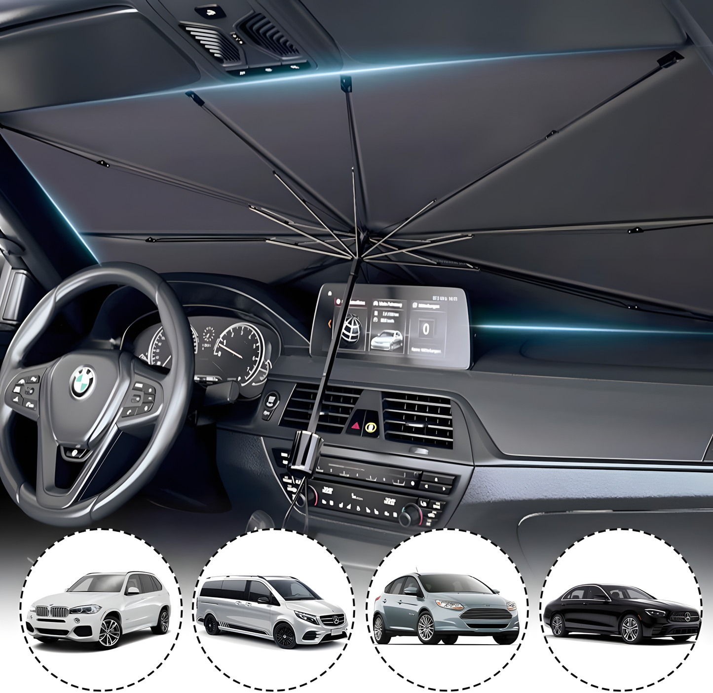 Foldable Car Windshield Umbrella